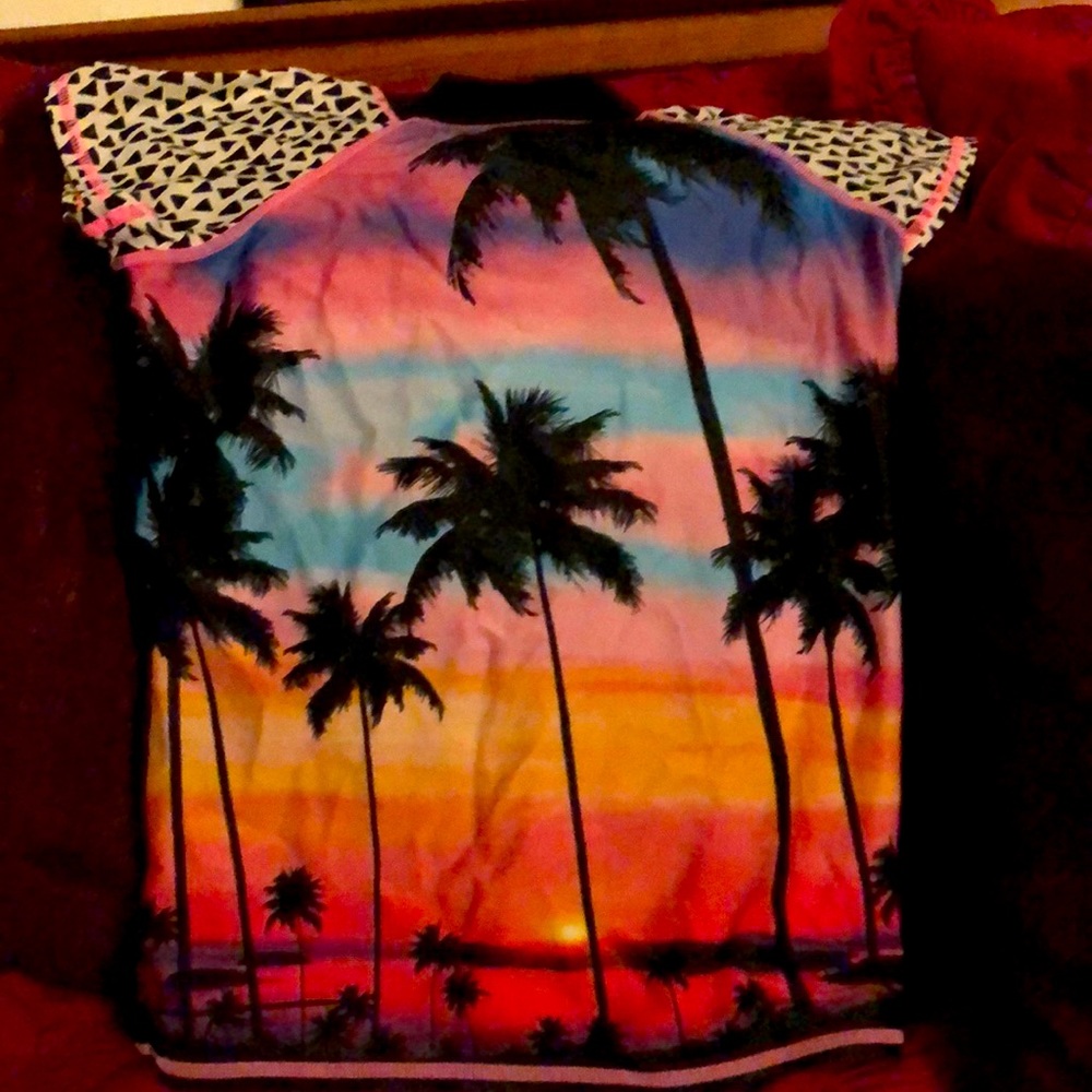 Girls Sunset Swimsuit Top/Rashguard